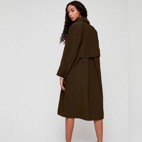 Aritzia babaton Skylar trench coat moss green size small - Picture 2 of 13